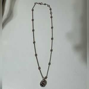 Gucci Silver Logo Pendant Necklace